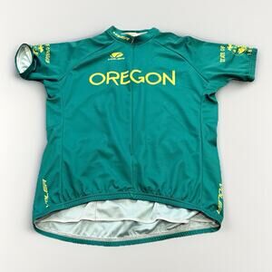 Vintage Voler Mens 3/4 Zip Green Oregon USA Cycling Jersey Size XL Made In USA